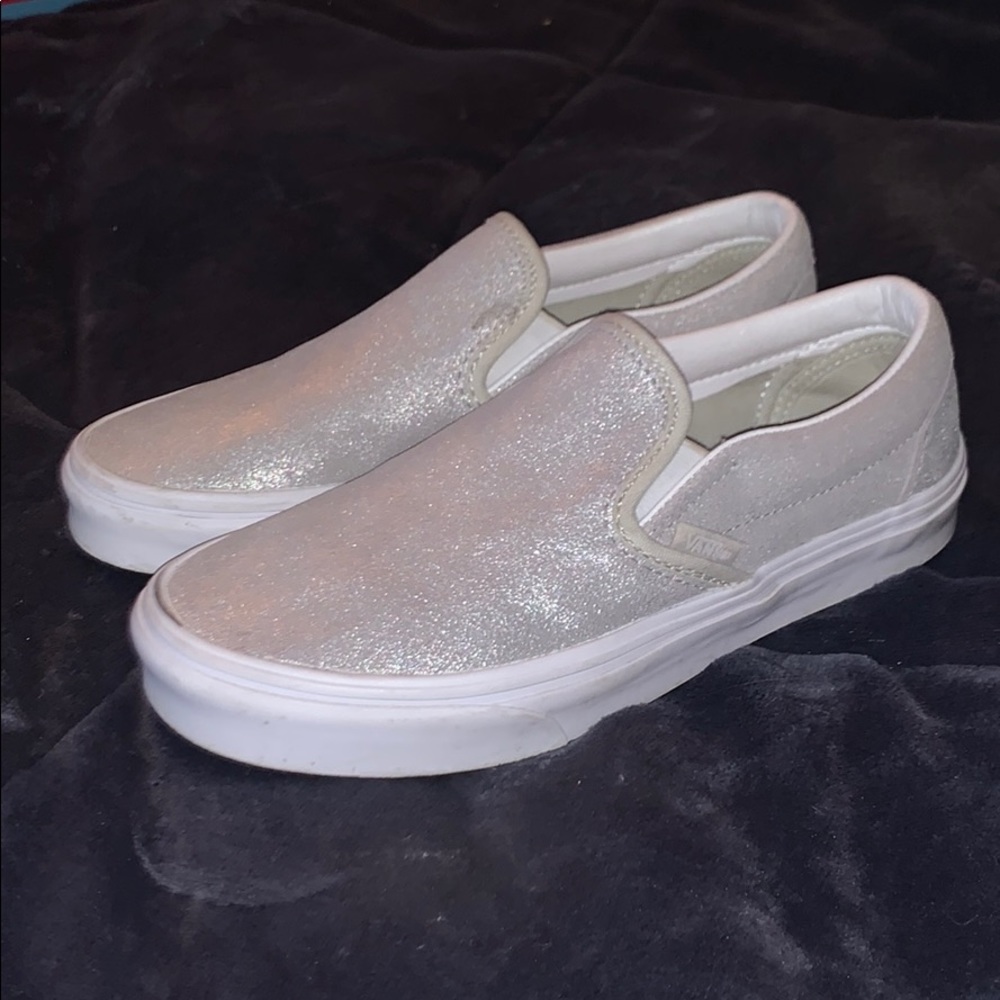 Silver slip on VANS